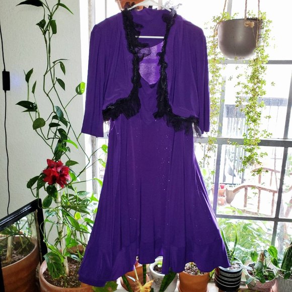 Purple Dress + Bolero Set - Picture 1 of 3